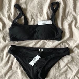 NWT J Crew Scoopneck Bikini - Black/Small